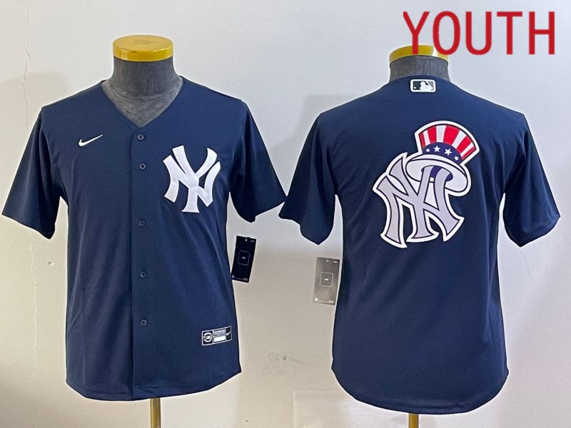 Youth New York Yankees Blank Blue Game 2024 Nike MLB Jersey style 120911->youth mlb jersey->Youth Jersey